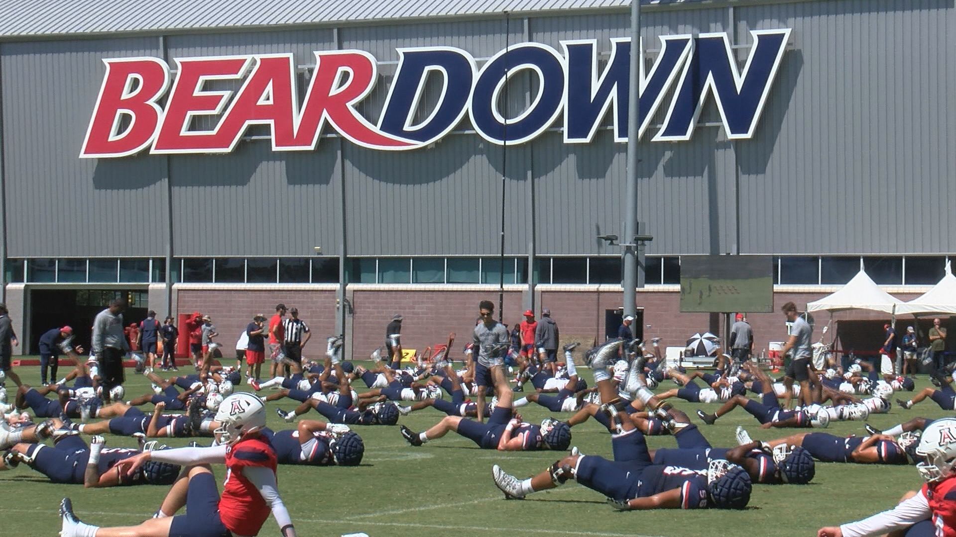 Arizona FB first pad practice